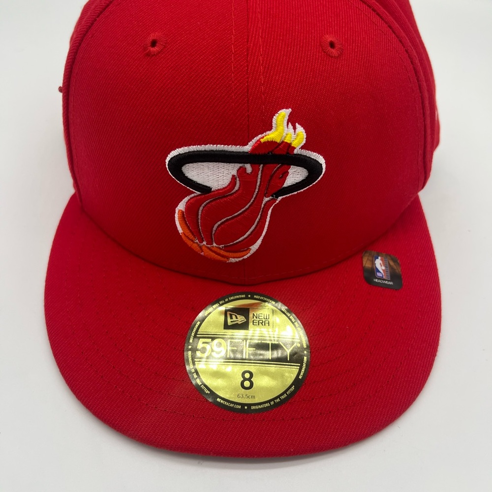 HAT CAP MIAMI HEAT NBA NEW ERA COLOR RED 8 SIZES